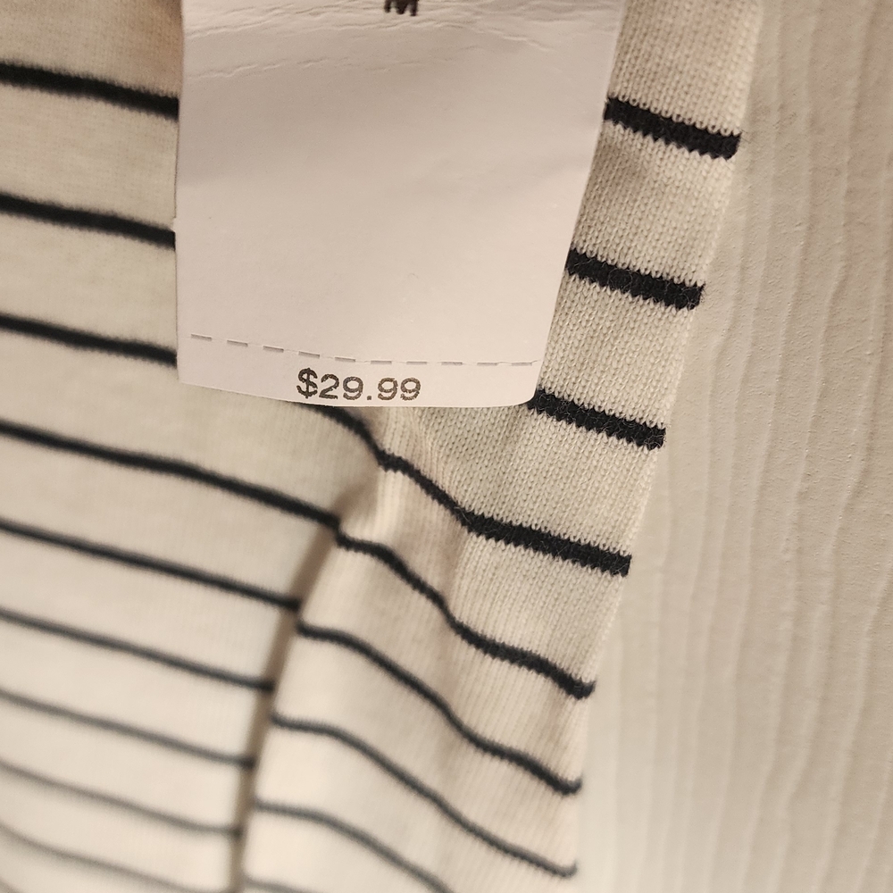 Old Navy Cream and Navy Striped Dress - Picture 3 of 5